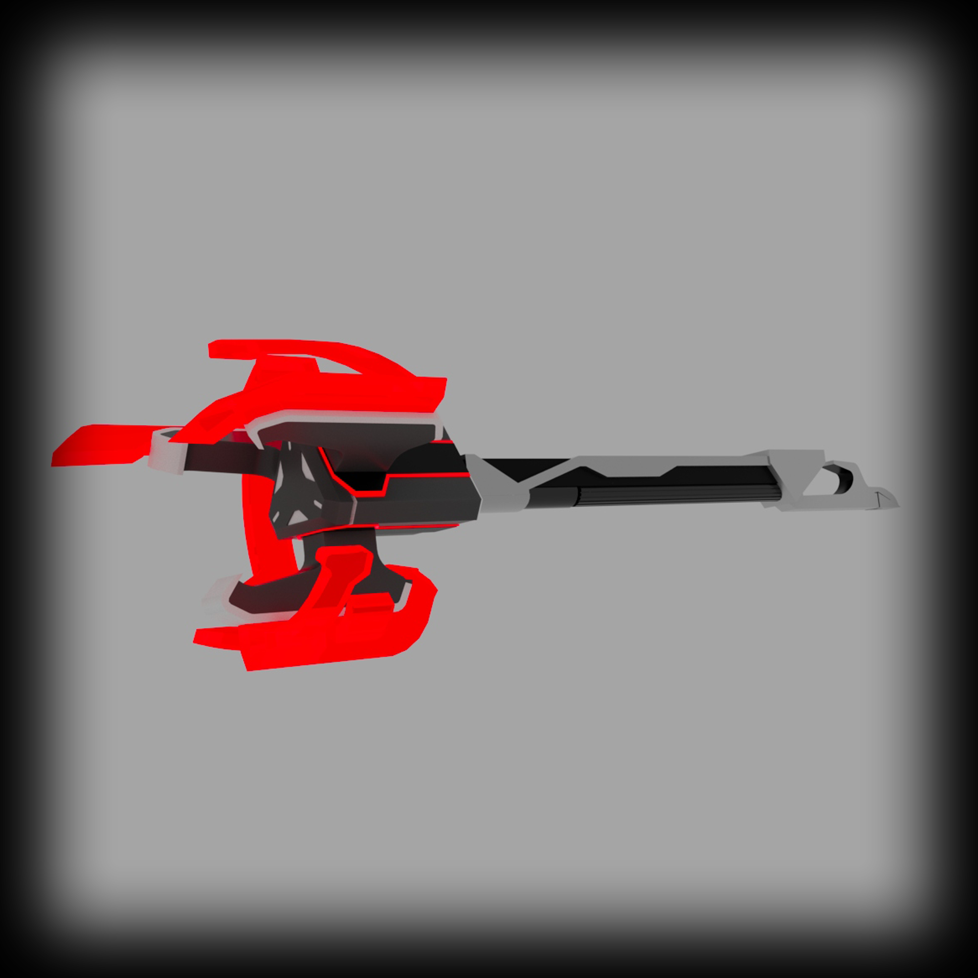 A large red mace